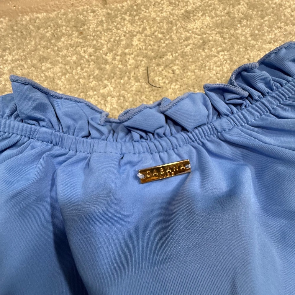 Cabana Life Periwinkle Blue Tiered Ruffle Dress Embroidered UPF 50+ M Coastal - Picture 10 of 16